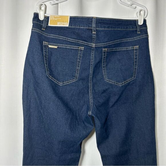 NWT Michael Kors Jeans Women’s Size 14 Selma Bootcut High Rise Gold Buttons - Picture 7 of 13